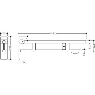 Produktbild von HEWI 900.50.16860 SC SK-Griff Duo (B), li, PRH, 750,