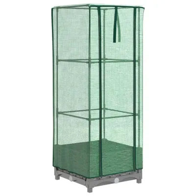 Produktbild von vidaXL Hochbeet mit Gewächshaus-Aufsatz Rattan-Optik 40x40x123 cm