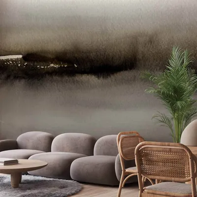 Produktbild von Selbstklebende Folie Fototapete - Diuna - abstract modern painting in grey with black pattern 343x245 cm Abstrakt a-A-10173-a-a