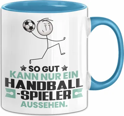 Produktbild von Handballspieler Geschenk Tasse So Gut Kann Nur Ein Handballspieler Aussehen Geschenkidee Kaffee-Becher (Blau)