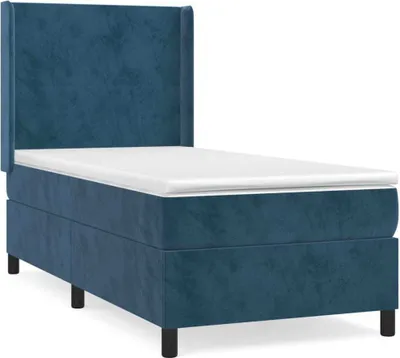 Produktbild von Boxspringbett mit Matratze Dunkelblau 80x200 cm Samt