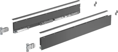 Produktbild von Hettich AvanTech YOU Set Zarge, Höhe 77 mm x NL 400 mm, anthrazit, links und rechts