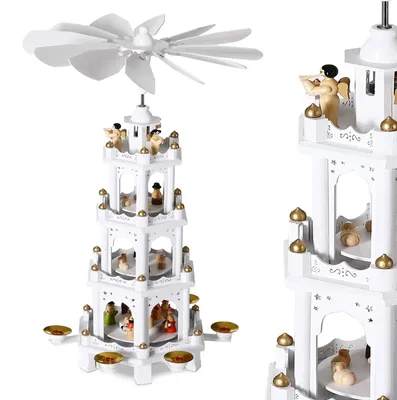 Produktbild von CASARIA Weihnachtspyramide aus Echtholz 4 Etagen