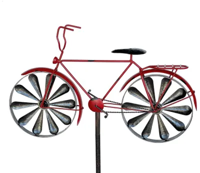 Produktbild von DanDiBo Gartenstecker Metall Fahrrad XL 160 cm Rot 96100 Shabby Windspiel Windrad Wetterfest Gartendeko Garten Gartenstab Bodenstecker