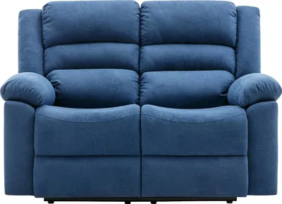 Produktbild von 2-Sitzer-Sofa mit elektrischer Relaxfunktion mit blauem Bezug - BUROLO