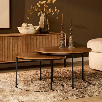 Produktbild von Starfurn Couchtisch-Set Madison Natur-Mangoholz  70 cm