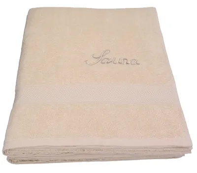 Produktbild von Betz 2 tlg. Saunatuch Saunahandtuch Saunatücher Set FRANCE 100% Baumwolle Größe 80x200 cm Farbe - beige