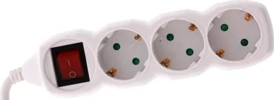 Image de Rallonge 3 prises 3M avec interrupteur Well, câble 3 x 1,5 mm, blanche
