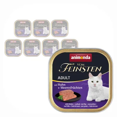 Produktbild von Animonda Vom Feinsten Adult 8x100g Nassfutter für Katzen mit Huhn und Meeresfrüchten
