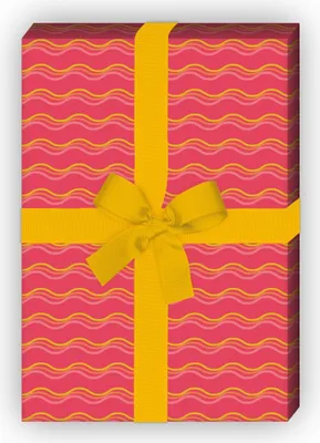 Produktbild von Modernes Geschenkpapier Set mit Wellen Linien, pink - G8557, 32 x 48cm