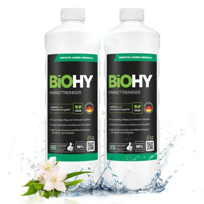 Produktbild von BiOHY Parkettreiniger Holzboden Laminat Parkettpflege, Holzbodenreiniger, 2 x 1 l