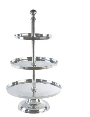 Produktbild von Gilde Aluminium Etagere "Trio" ·poliert mit 3 Etagen (Ø 28 / 35 / 42 cm) 33098