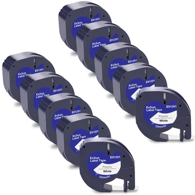 Produktbild von Set aus 10 Kunststoffetiketten für Dymo Letratag
