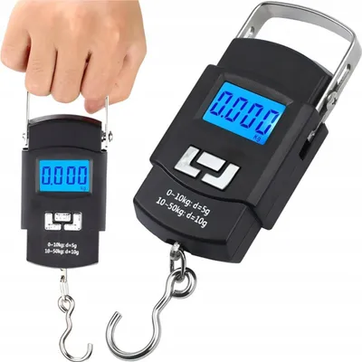 Obrázek produktu pro Digitální ruční váha na zavazadla 50 kg, černá, kompaktní