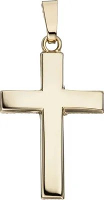 Produktbild von JOBO Anhänger Kreuz schlicht 585 Gold Gelbgold Kreuzanhänger Goldkreuz Goldanhänger