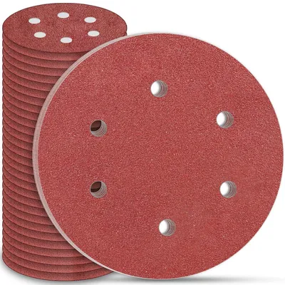 Productafbeelding van Schuurpapier 225mm met klittenband, 30 stuks, korrel P80, 6 gaten, geschikt voor gipsplaat schuurmachines