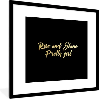 Produktbild von MuchoWow® Gerahmtes Poster Zitat - Zuversicht - Schwarz und Gold 40x40 cm - Poster mit Schwarzem Bilderrahmen Wandposter Rahmen Foto Bilder - Poster - Plakat im Rahmen