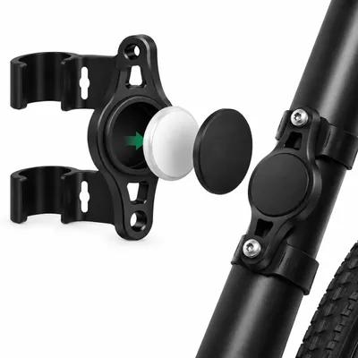 Produktbild von Fahrradhalter für Apple AirTag – Versteckte Tracker-Halterung für Fahrräder – Wetterfeste Schutzhülle – Stabile Montage – 2 Stück