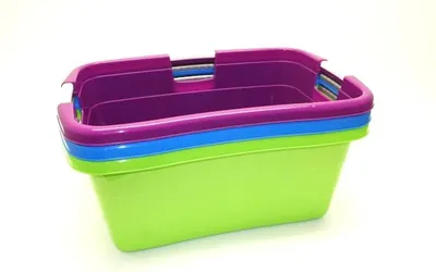 Produktbild von Schulz Wäschewanne Ergonomic mit drei Griffen farbig 60 x 40 x 25 cm