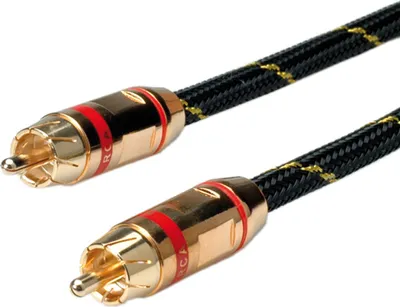 Produktbild von ROLINE GOLD Cinch-Verbindungskabel simplex ST/ST, Rot, 2,5 m