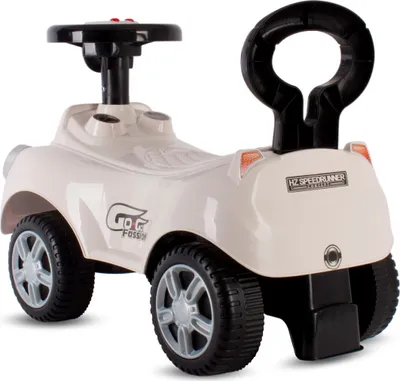 Obrázok produktu pre Šmykľavka s tlačením a hudbou od 1 roka detské autíčko Odrážadlo auto GO GO Fassion biela