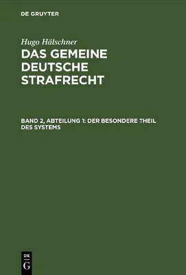 Produktbild von Der besondere Theil des Systems