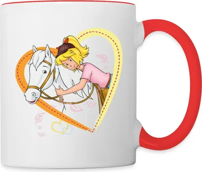 Produktbild von Spreadshirt Bibi Und Tina Sabrina Herz Tasse Zweifarbig, One size, Weiß/Rot