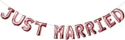 Produktbild von Oblique Unique Just Married Folienballon Girlande Hochzeit Deko Hochzeitsfeier Hochzeitsdeko rosé gold