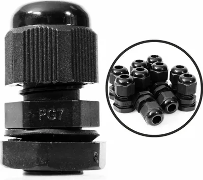 Produktbild von PG 07 x10 Stück Kabelverschraubung mit Gegenmutter 3,5-6 mm IP68 schwarz