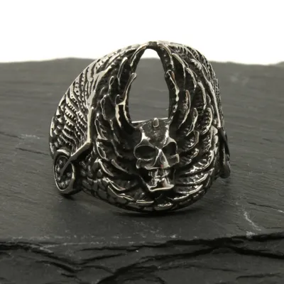 Produktbild von Ring Silber aus Edelstahl - CHARIOT SKULL 60