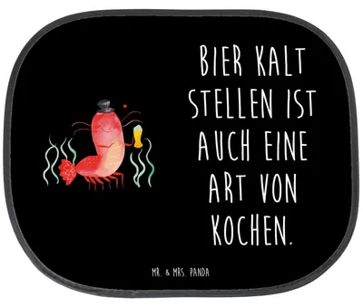 Produktbild von Mr. & Mrs. Panda Sonnenschutz Auto Hummer Weizen - Schwarz - Geschenk, Bier, Garnelen, saugnapf, Fürs, Kneipe, Wirtschaft, für, Gasthaus, Garnele, Meer, pkw, Sonnenblende