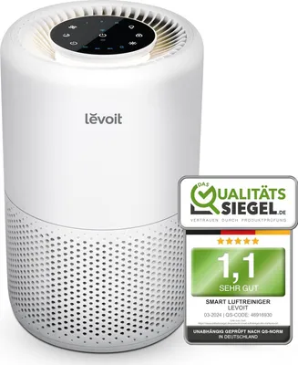 Produktbild von Luftfilter gegen Schimmel Staub Pollen Tierhaare, CADR 170m³/h bis zu 35㎡ Raucherzimmer, Air Purifier Schlafmodus Nachtlicht Timer, App Steuerung