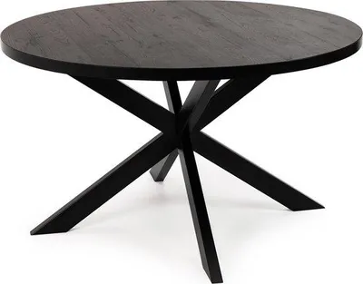 Obrázek produktu pro Jídelní stůl z pravého dřeva – moderní design – snadná montáž – černý dub – 148 cm