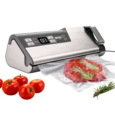 Obrázek produktu pro Vakuová svářečka AIORBER 95 kPa, 140 W, dvojité těsnění, skladování potravin s integrovanou řezačkou a sáčkem, šedá barva