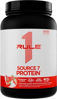 Produktbild von Rule1 R1 Source7 Gelato Protein (2lbs) Strawberries & Creme - Eiweiße - Protein-Mischung