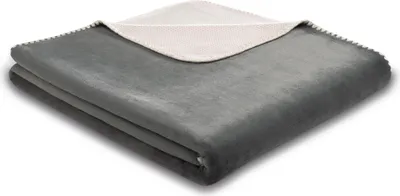 Produktbild von Biederlack Plaid mit Muschelsaum Soft&Cosy Farbe anthracite Größe 150 x 200