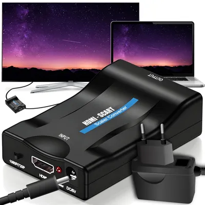 Produktbild von Adapter Konverter Wandler Converter AV Scaler Full HD 1080p HDMI-Kabel HDTV Video Audio TV DVD USB, Retoo