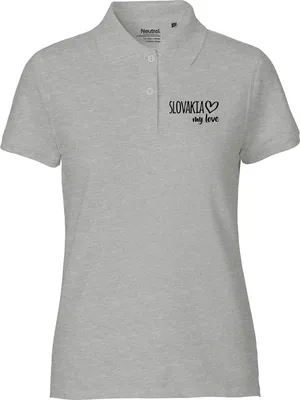 Produktbild von Huuraa Damen Polo Shirt Slovakia my love M Sport Grey Bio Baumwolle Fairtrade Poloshirt Geschenkidee