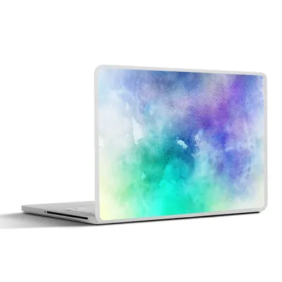 Produktbild von MuchoWow® Laptop Aufkleber Sticker Cover Aquarell - Abstrakt - Lila - Blau 25x18 cm - Laptop-Deko