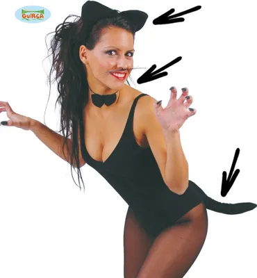 Immagine prodotto di set di 3 pezzi da donna con gatto nero