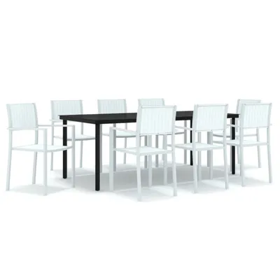 Immagine prodotto di vidaXL set da pranzo da giardino 9 pezzi bianco