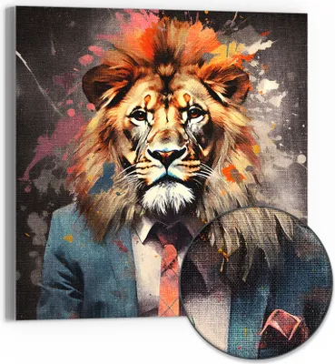 Produktbild von DEQOART Hybrid Leinwand Bild 30x30 cm 'Wild & Elegant' Wandbild Glas flach modern