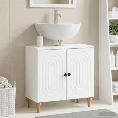 Zdjęcie produktu dla Maison Exclusive - Szafka pod umywalkę ALKMAAR, biała, 59,5 x 31,5 x 59 cm