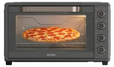 Produktbild von Black & Decker BXOV6000E, 60 l, Schwarz, 230 °C, 100 °C, Runter, 2000 W