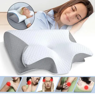 Produktbild von Nackenstützkissen Memory Foam Kissen Nackenkissen Ergonomisch Seiten Kopfkissen