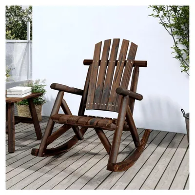Produktbild von Garten Schaukelstuhl 69x96x101 cm aus massivem Fichtenholz