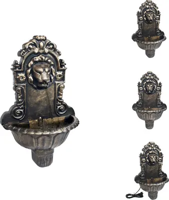 Produktbild von vidaXL Wandbrunnen Löwenkopf Design Bronze -  Brunnen & Wasserfälle