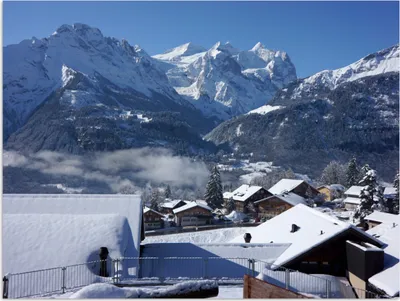 Produktbild von MuchoWow® Poster Skigebiet in der Schweiz 120x90 cm - Wandbild