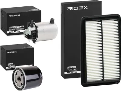 Produktbild von RIDEX Filterset Inspektionspaket Filtersatz für NISSAN Qashqai II (J11, J11) für RENAULT Kadjar (HA, HL)