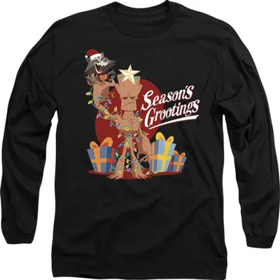 Obrázek produktu pro Strážci Galaxie - Tričko "Seasons Grootings" pro muže/dámy Uni TV14248 (S) (Black)